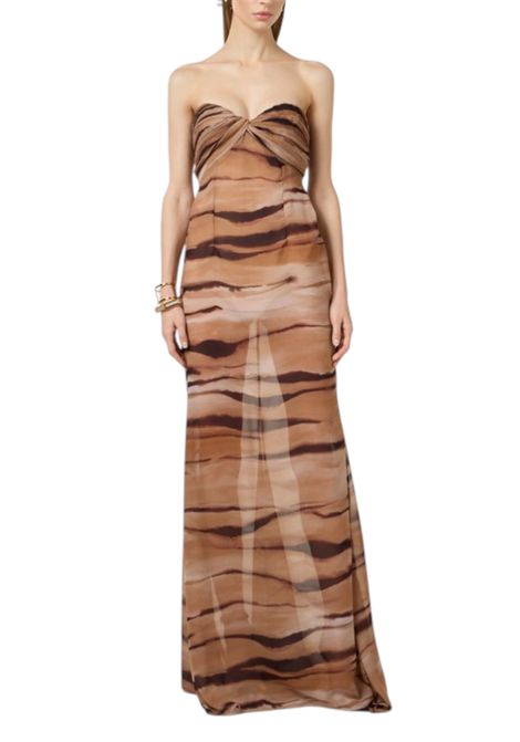 Abito Red Carpet con stampa tigre ELISABETTA FRANCHI | Abiti | ABR5562E2470